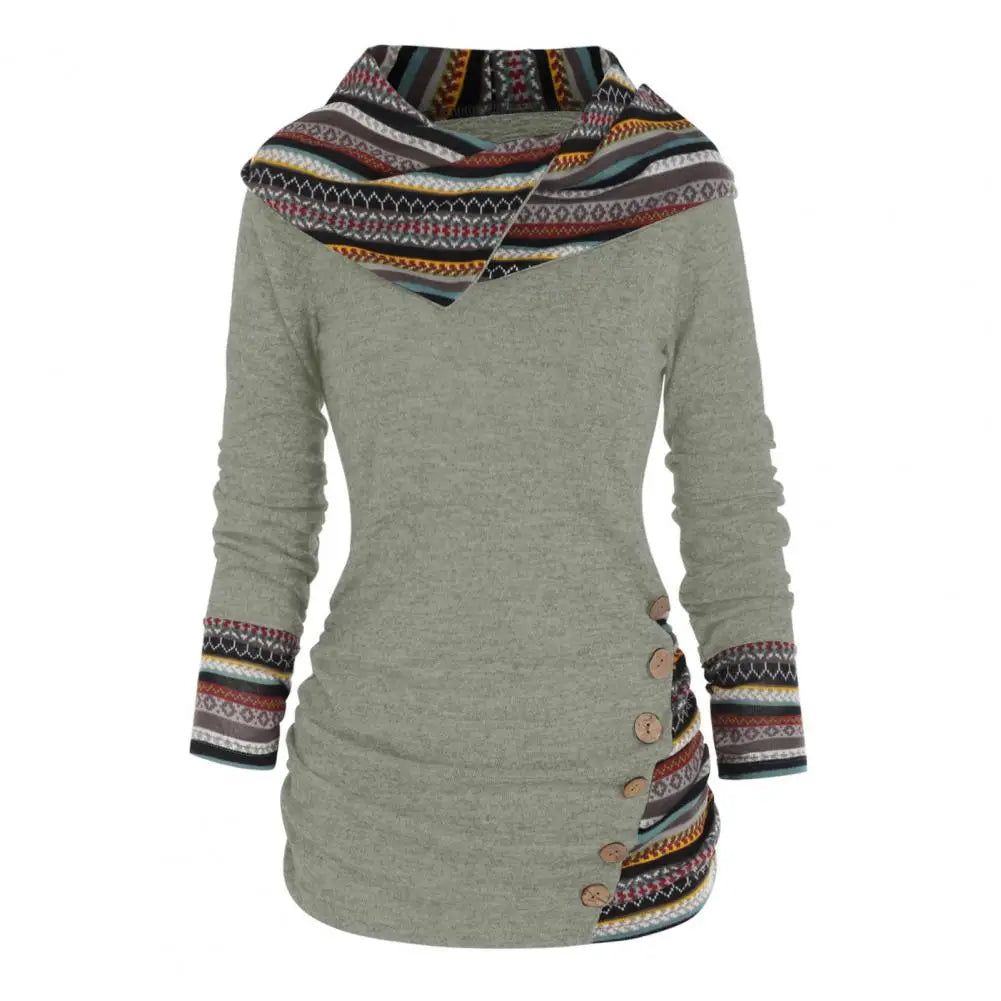 Wintertrui in etnische stijl voor dames | Met capuchon 4