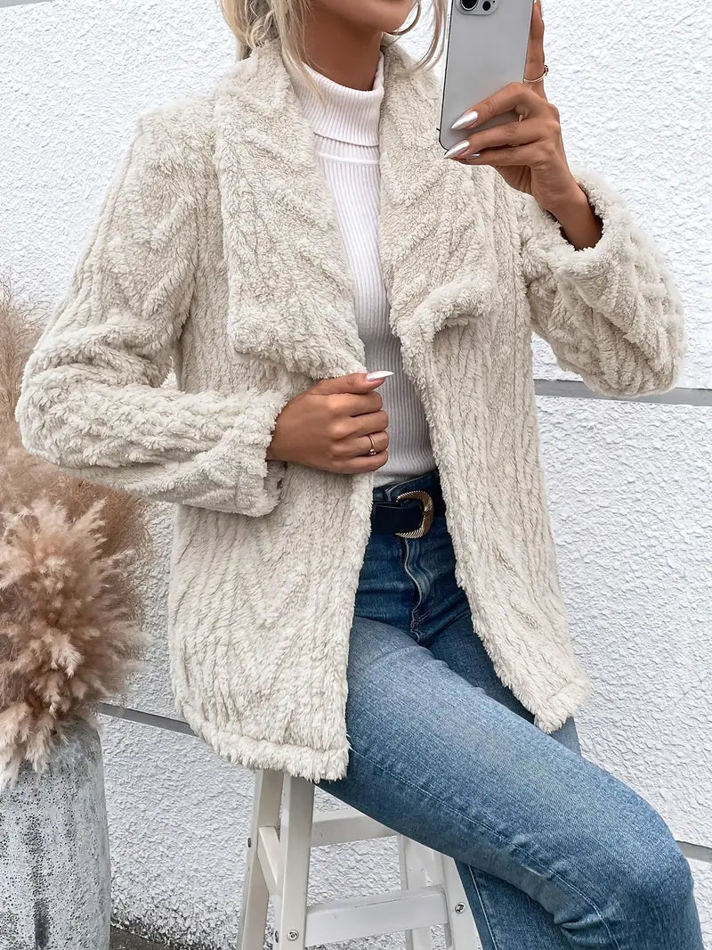 Witte fleecejas voor dames | Elegant 1