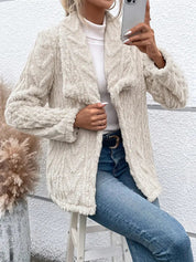 Witte fleecejas voor dames | Elegant 1