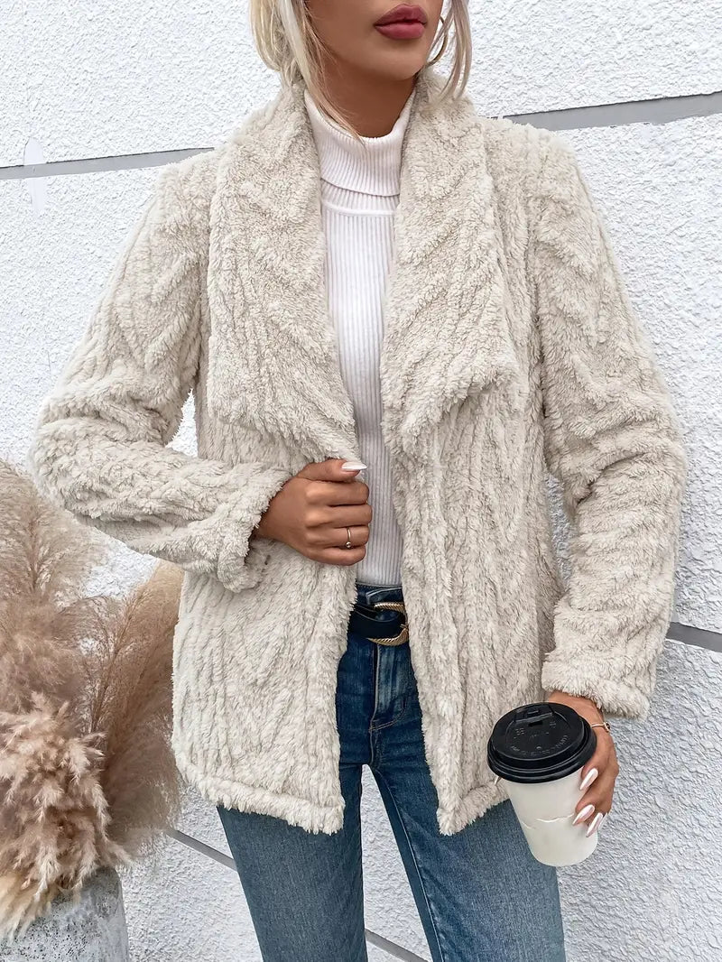 Witte fleecejas voor dames | Elegant 3