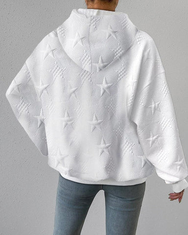 Witte gebreide hoodie voor dames | Lange mouwen 1