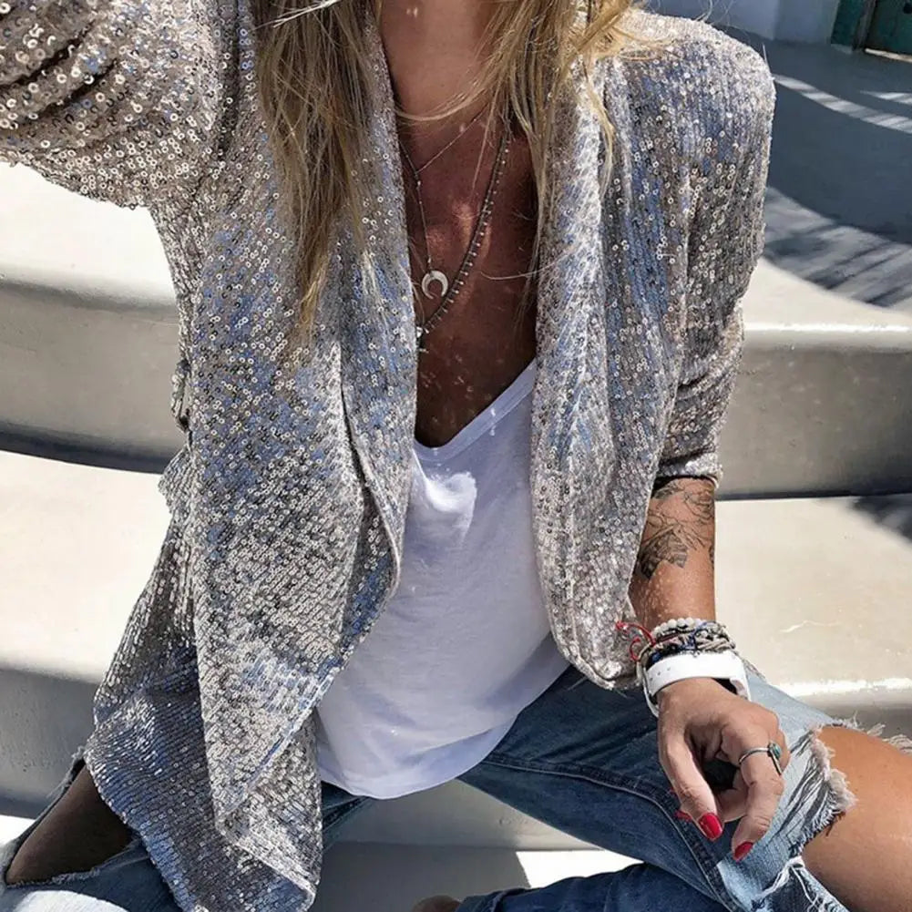 Freya | Sprankelende Pailletten Blazer – Elegant en Glamoureus