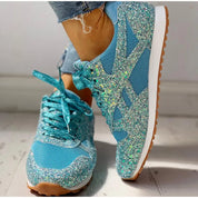 Ivy | Trendy Glans Sprankelende Glittersneakers