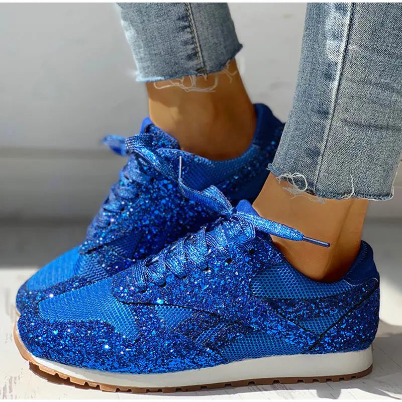 Ivy | Trendy Glans Sprankelende Glittersneakers
