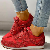 Ivy | Trendy Glans Sprankelende Glittersneakers