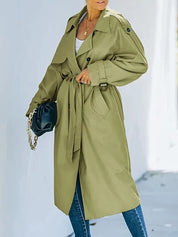 Brechtje | Elegante Lange Dubbelbreasted Trenchcoat voor Dames
