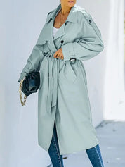 Brechtje | Elegante Lange Dubbelbreasted Trenchcoat voor Dames