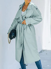 Brechtje | Elegante Lange Dubbelbreasted Trenchcoat voor Dames
