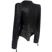 Zwarte bikerjack voor dames | Slim fit 1