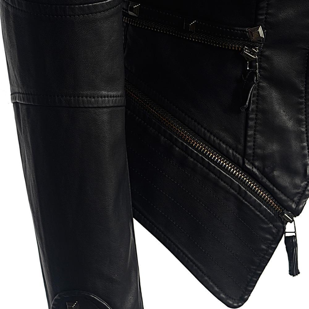 Zwarte bikerjack voor dames | Slim fit 2