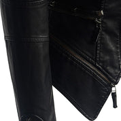 Zwarte bikerjack voor dames | Slim fit 2