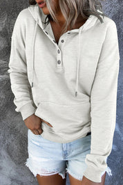 Emari | Warme Fleece Trui met Capuchon en Knopen