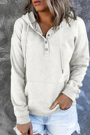 Emari | Warme Fleece Trui met Capuchon en Knopen