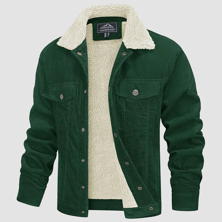 Ruben | Stijlvolle en comfortabele Corduroy herenjas met sherpa voering
