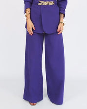 Constanza | Elegante oversized blazer en broek in luxe paarse tint