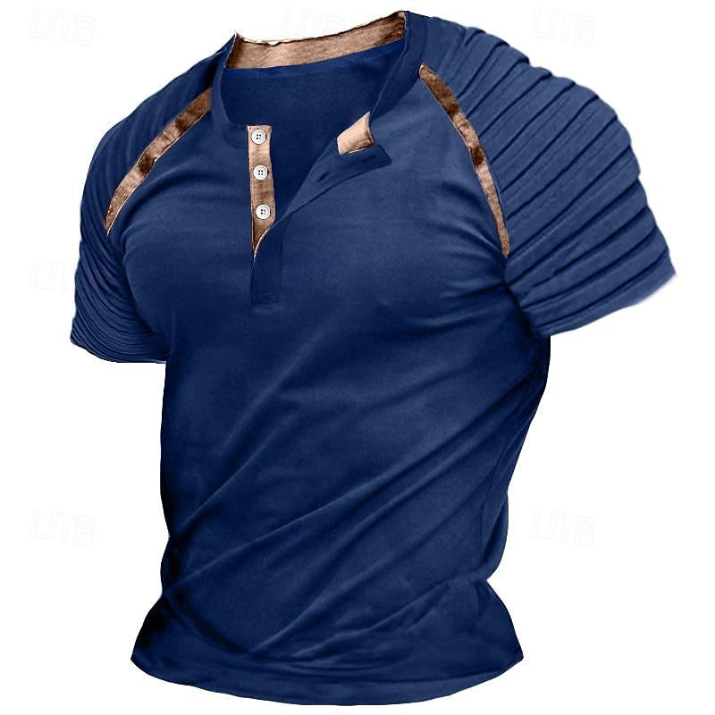 Rolly | Tijdloos Henley T-shirt met Textuur - De Perfecte Casual Look voor Elke Gelegenheid