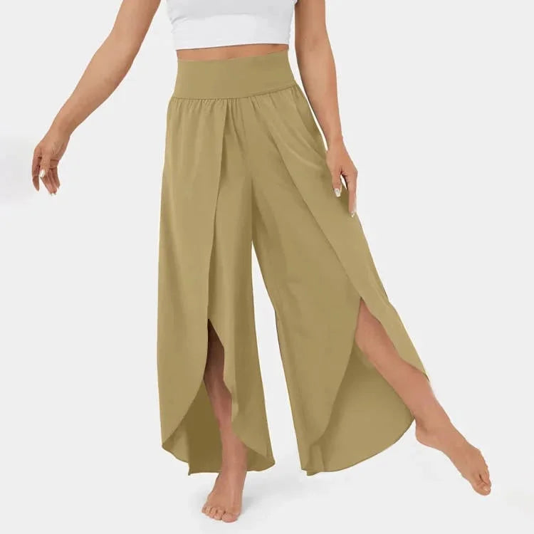 Poppy – Comfortabele Yogabroek met Elegante Wijde Pijpen