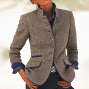 Denica | Stijlvolle Effen Blazer met Lange Mouwen