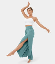 Poppy – Comfortabele Yogabroek met Elegante Wijde Pijpen