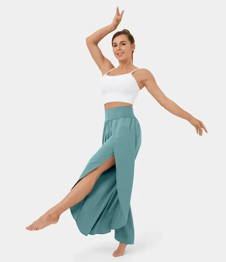 Poppy – Comfortabele Yogabroek met Elegante Wijde Pijpen