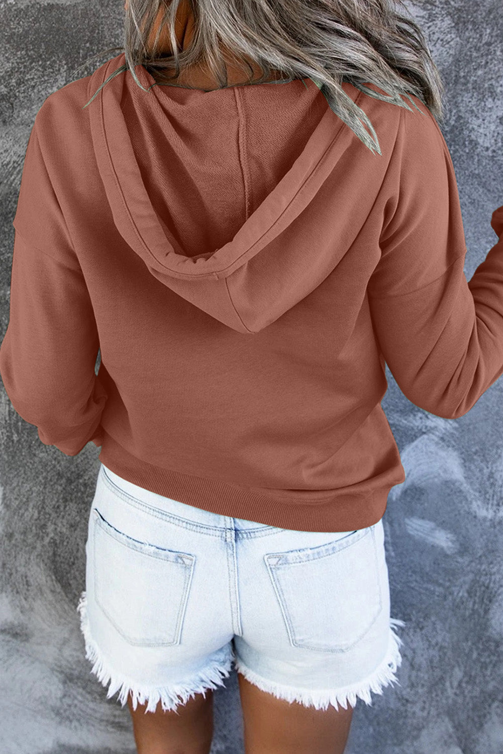 Emari | Warme Fleece Trui met Capuchon en Knopen