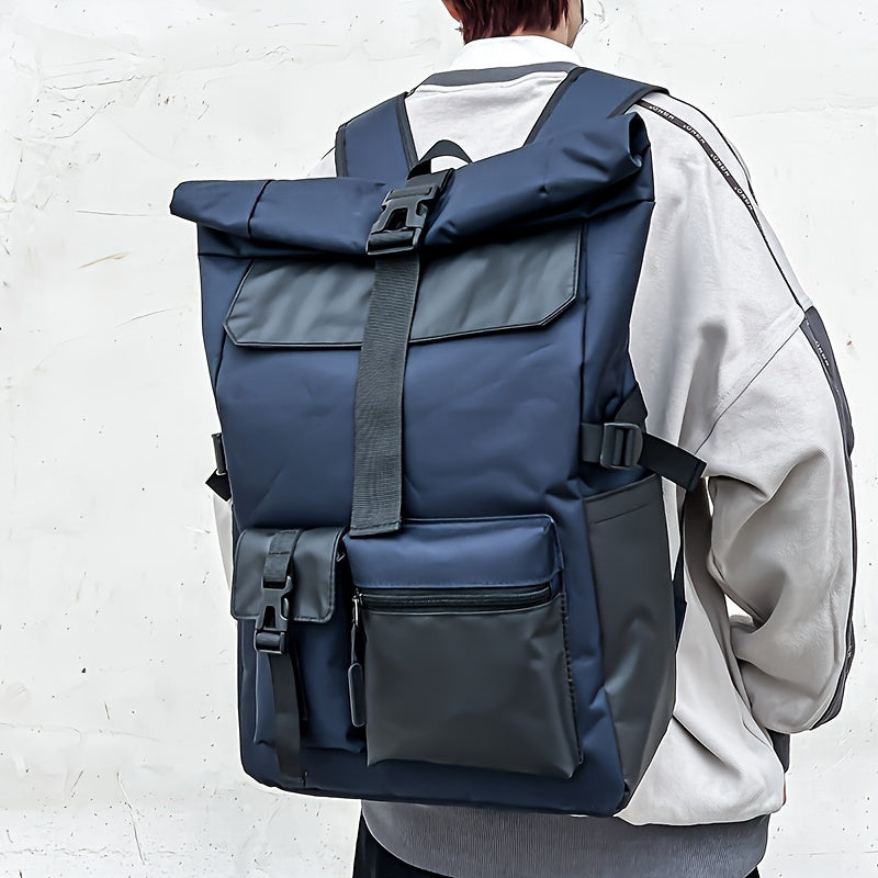 Liam | Trendy Waterdichte Reistas Laptop Rolltop Rugzak