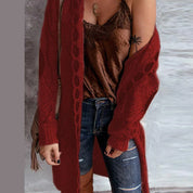 Tara | Trendy Gebreide Hoodie Cardigan met Contrasterende Patches