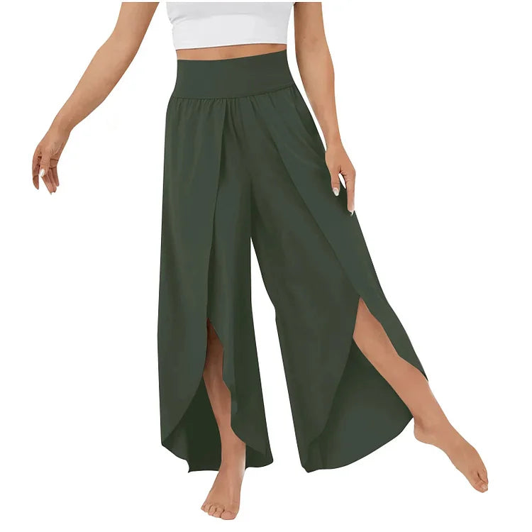 Poppy – Comfortabele Yogabroek met Elegante Wijde Pijpen