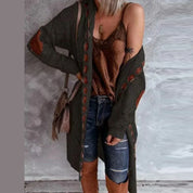 Tara | Trendy Gebreide Hoodie Cardigan met Contrasterende Patches