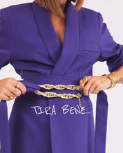 Constanza | Elegante oversized blazer en broek in luxe paarse tint