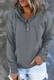 Emari | Warme Fleece Trui met Capuchon en Knopen
