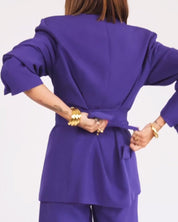 Constanza | Elegante oversized blazer en broek in luxe paarse tint