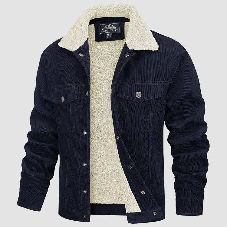 Ruben | Stijlvolle en comfortabele Corduroy herenjas met sherpa voering