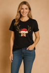 Zwart - Rendier met kerstmuts / XS