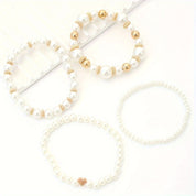 Zara | Stijlvolle Set van 4 Armbanden met Kunstparels