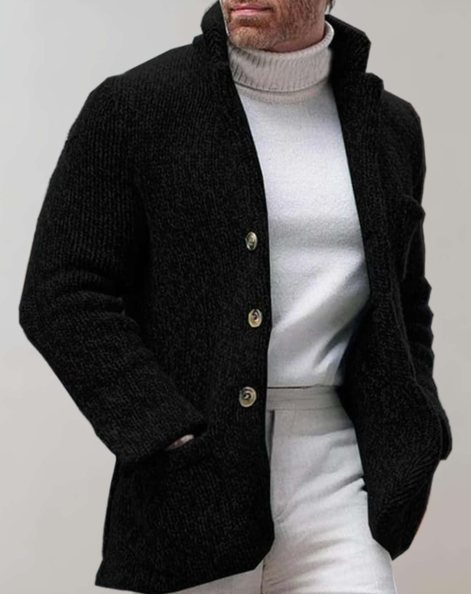 Ethan | Stijlvolle Herensweater met Knopenbreisel