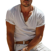 Bastian | Stylish Short Sleeve Henley Collar T-Shirt for Everyday Comfort