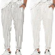 Jeroen | Casual Gestreepte Broek met Trekkoord voor Heren