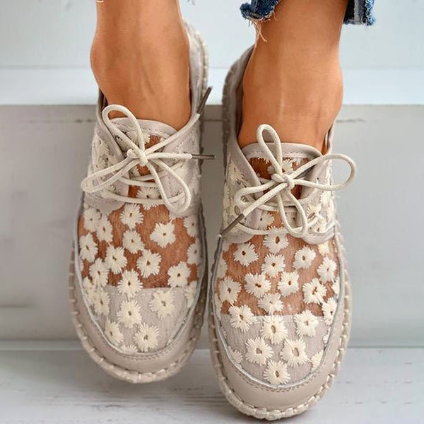 Stijlvolle en comfortabele orthopedische schoenen met een prachtig bloemendessin - Arabella