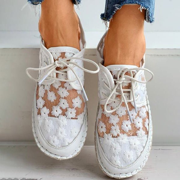 Stijlvolle en comfortabele orthopedische schoenen met een prachtig bloemendessin - Arabella