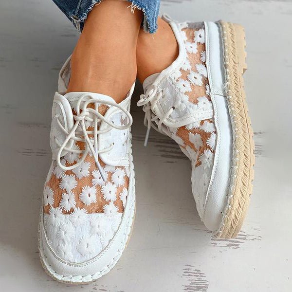 Stijlvolle en comfortabele orthopedische schoenen met een prachtig bloemendessin - Arabella