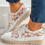 Stijlvolle en comfortabele orthopedische schoenen met een prachtig bloemendessin - Arabella