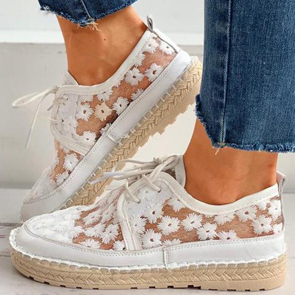 Stijlvolle en comfortabele orthopedische schoenen met een prachtig bloemendessin - Arabella