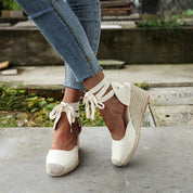 BELINDA | Wedge Sandalen met Strikkoord